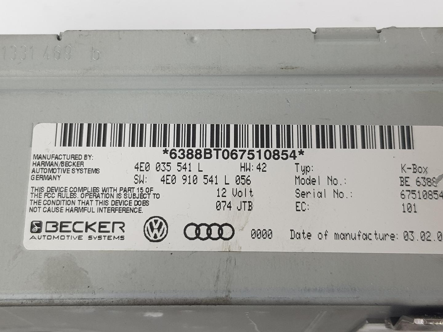 AUDI Q7 4L (2005-2015) Музичний плеєр без GPS 4E0035541L,4E0035541L 19935796