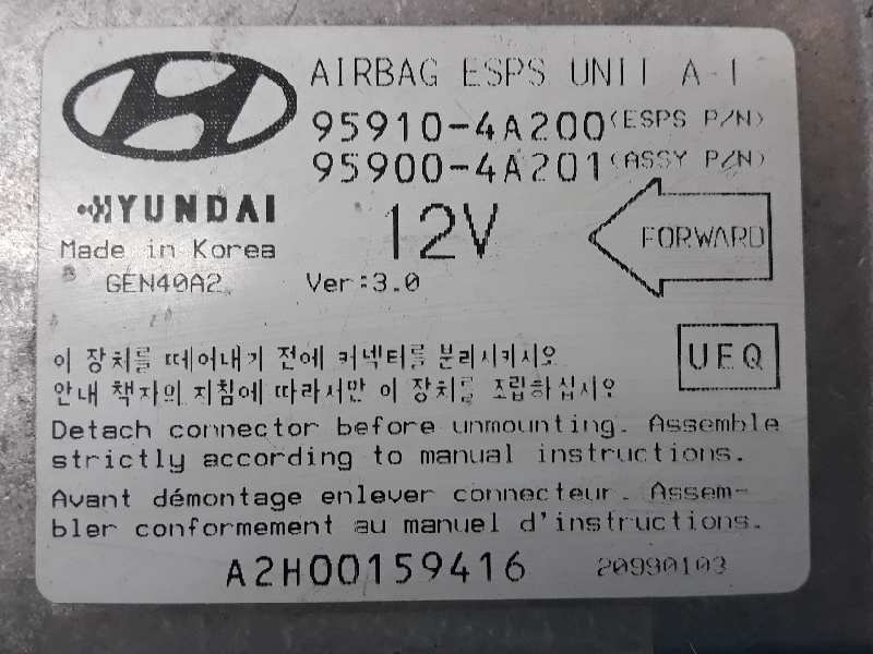 HYUNDAI H-1 Starex (1997-2007) SRS Control Unit 959104A200,A2H00159416 19571496