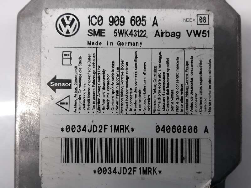 VOLKSWAGEN Golf 3 generation (1991-1998) Блок SRS 1C0909605A,5WK43122 19572348