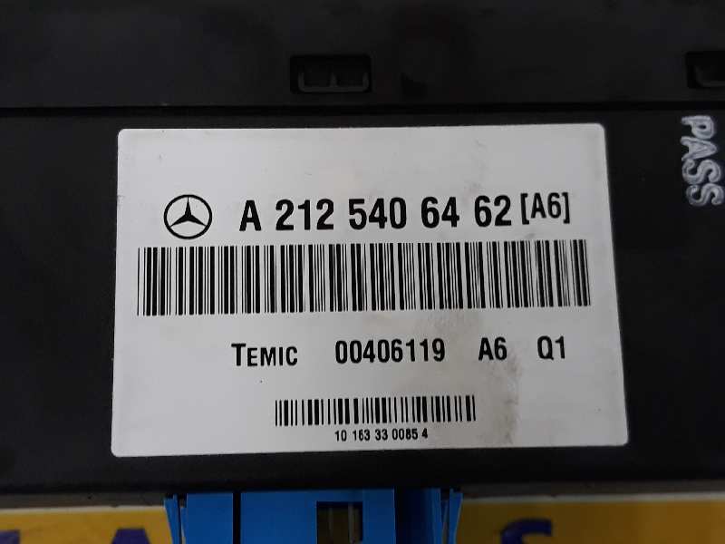 MERCEDES-BENZ E-Class W212/S212/C207/A207 (2009-2016) Styrenhet för upphängning A2125406462, 00406119, TEMIC 19631380