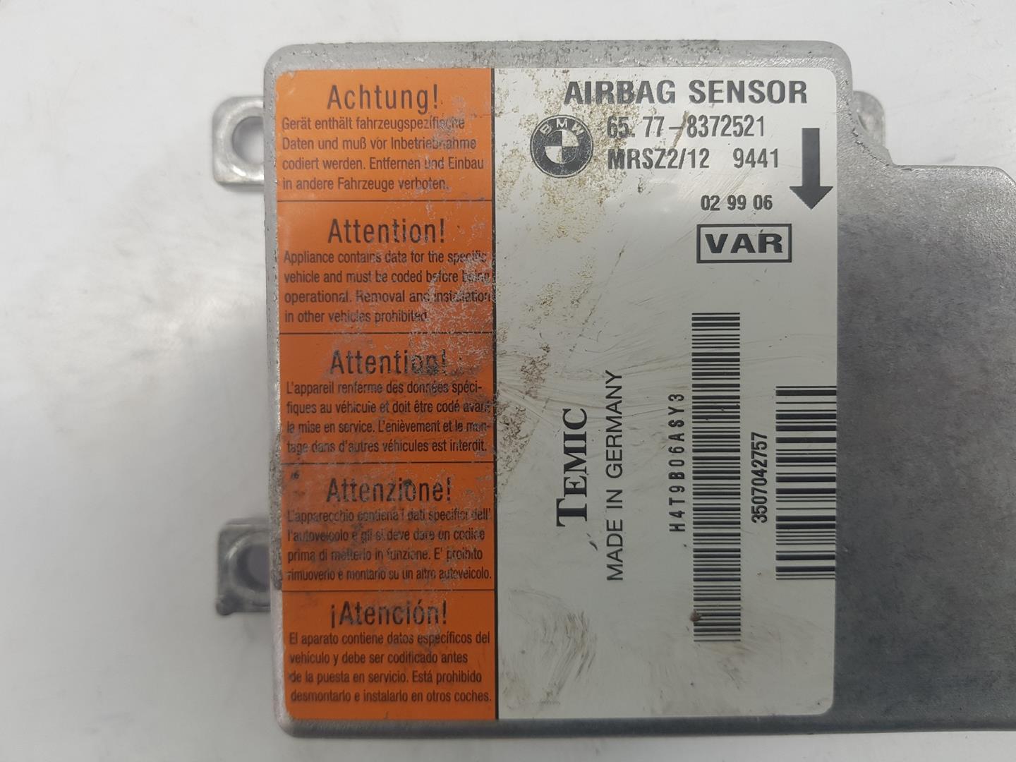 MERCEDES-BENZ 3 Series E46 (1997-2006) Unitate de control SRS 65778372521,65778372521 19869825