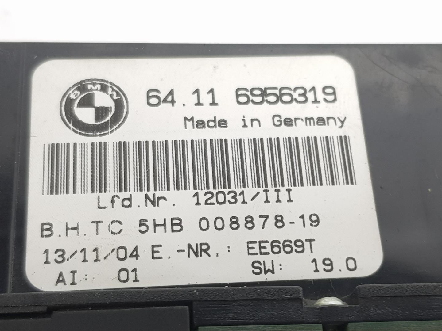 BMW 3 Series E46 (1997-2006) Klimato kontrolės (klimos) valdymas 64116956319, 64116956319 24235282