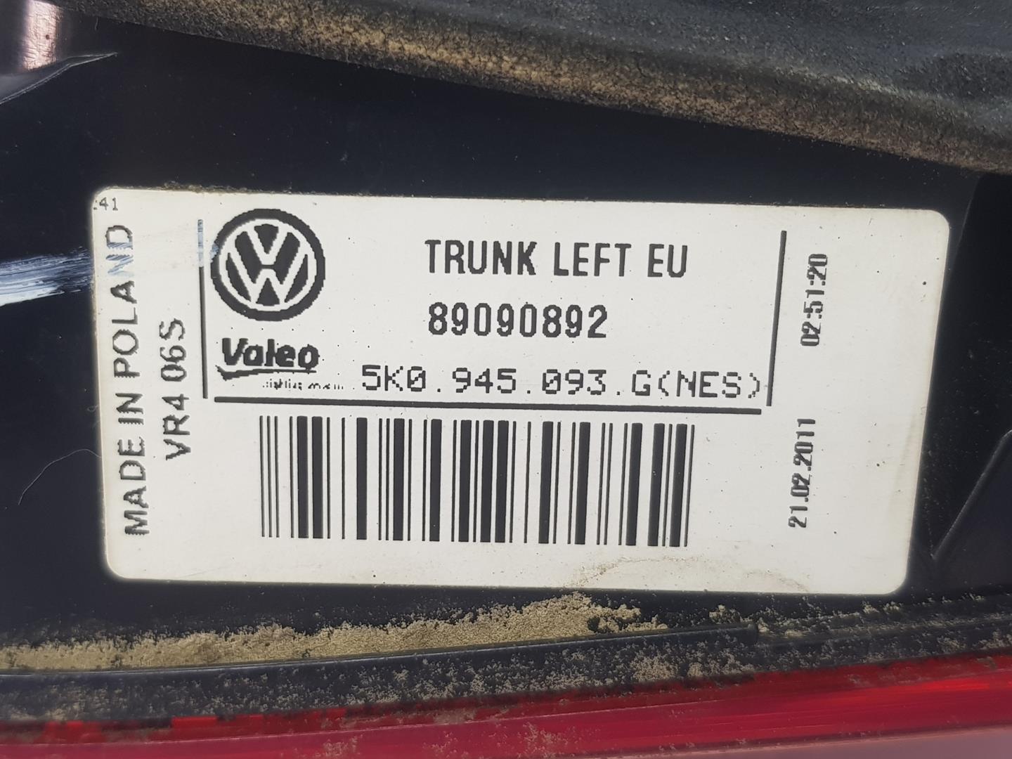 VOLKSWAGEN Golf 5 generation (2003-2009) Baklykt venstre bak 5K0945093G,5K0945093AB 24139492