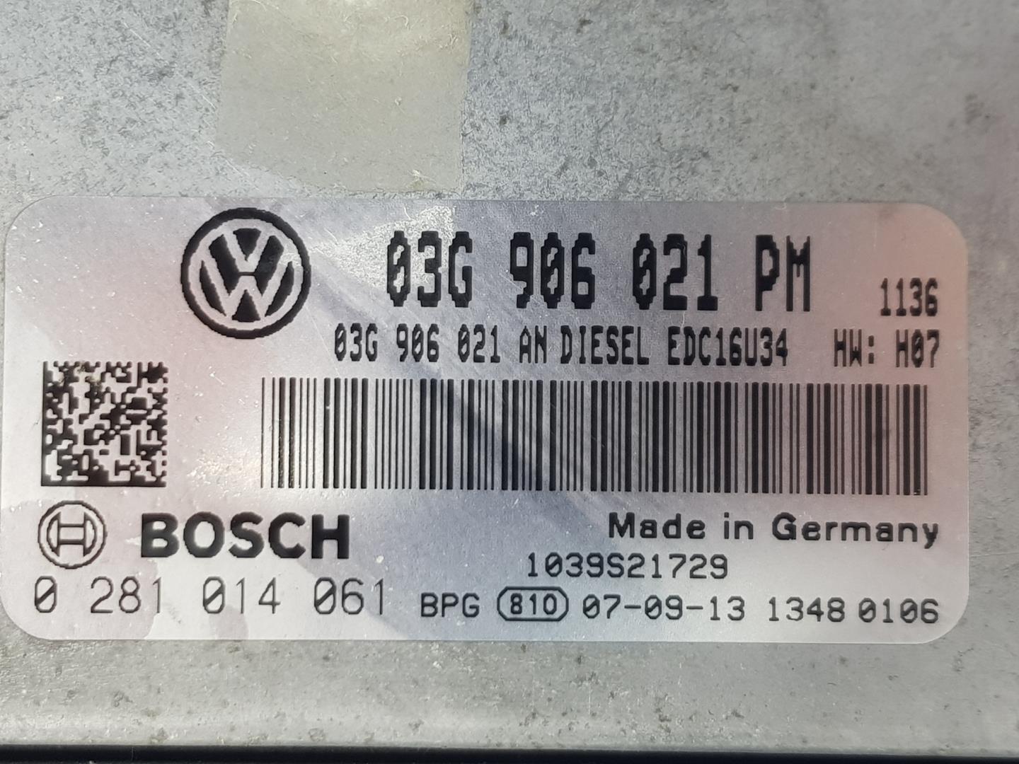 VOLKSWAGEN Golf 5 generation (2003-2009) Moottorin ohjausyksikkö ECU 03G906021PM,0281014061 19933237