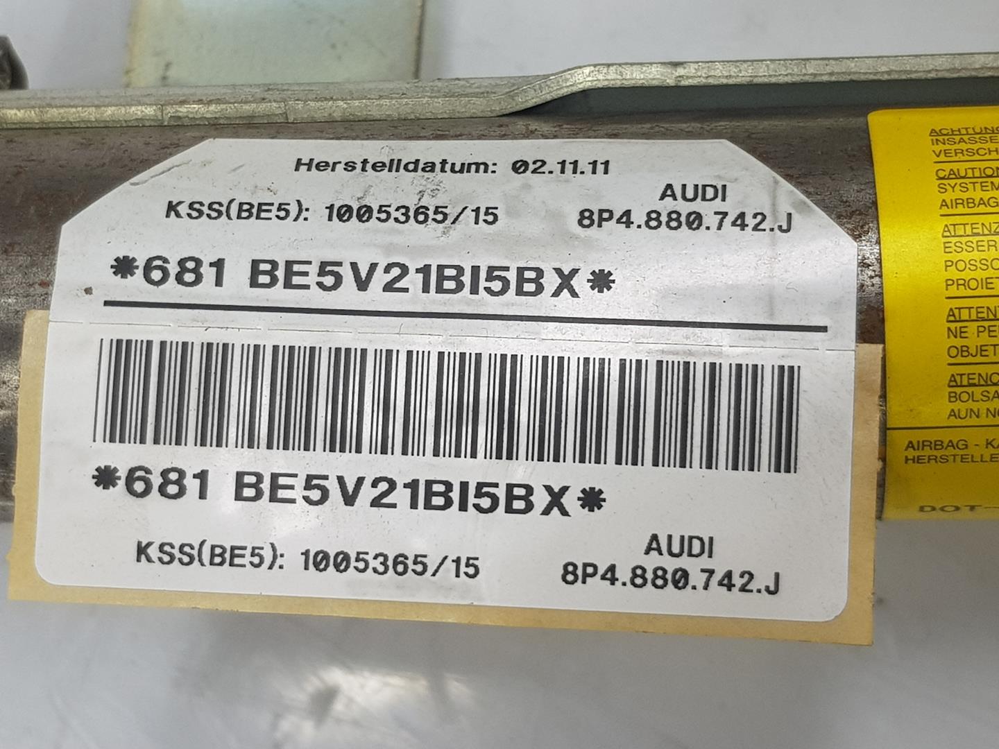 AUDI A2 8Z (1999-2005) Dešinės pusės stogo oro pagalvė (SRS) 8P4880742J, 8P4880742J 19776784