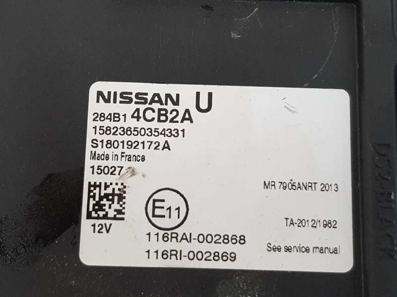 NISSAN Qashqai 2 generation (2013-2023) Muut ohjausyksiköt 284B14CB2A, S180192172A, 284B1-4CB2A 19685413