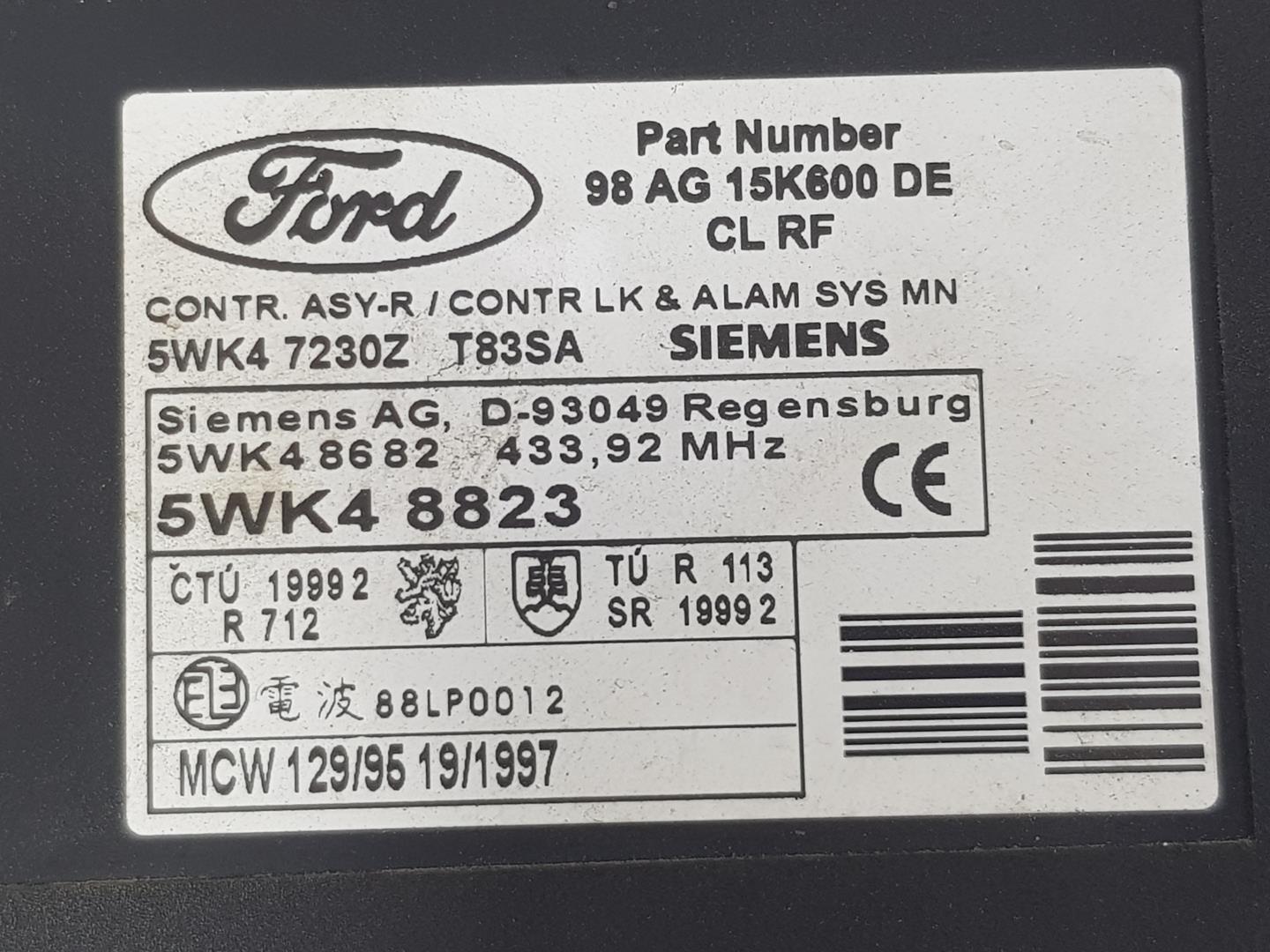 FORD Focus 1 generation (1998-2010) Other Control Units 98AG15K600DE, 98AG15K600DE 19825439