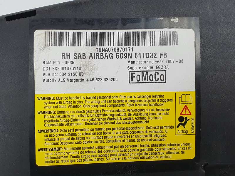 LAND ROVER Range Rover 3 generation (2002-2012) Airbag de porte avant droite SRS LR018580,6G9N611D32FB 19755506