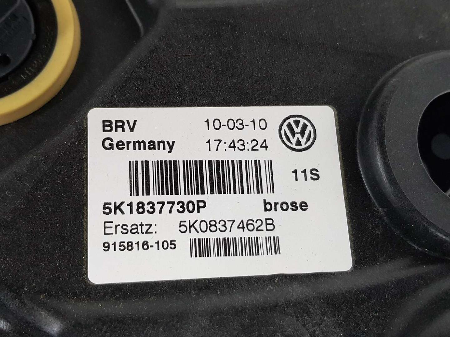 VOLKSWAGEN Golf 6 generation (2008-2015) Priekinių dešinių durų stiklo pakelėjas 5K1837730P, 5K0837462B, 5K0837462D 19631440