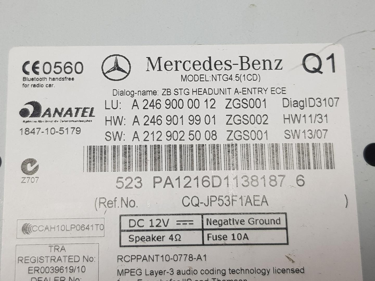 MERCEDES-BENZ A-Class W176 (2012-2018) Автомагнитола с навигацией A2469000012, 2469000012 19718381