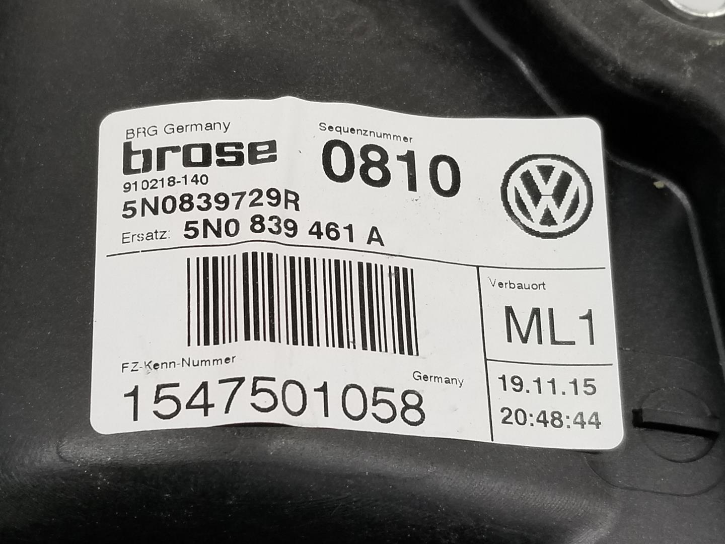 VOLKSWAGEN Tiguan 1 generation (2007-2017) Priekšējo kreiso durvju logu pacēlājs 5N0837461, 5N0837461, SINMOTOR 19627940