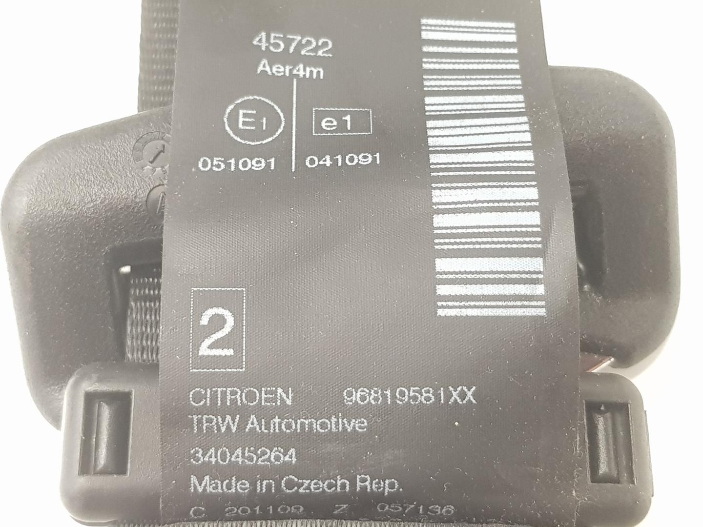 CITROËN C1 1 generation (2005-2016) Rear Right Seatbelt 96819581XX, 8975TC 24773595