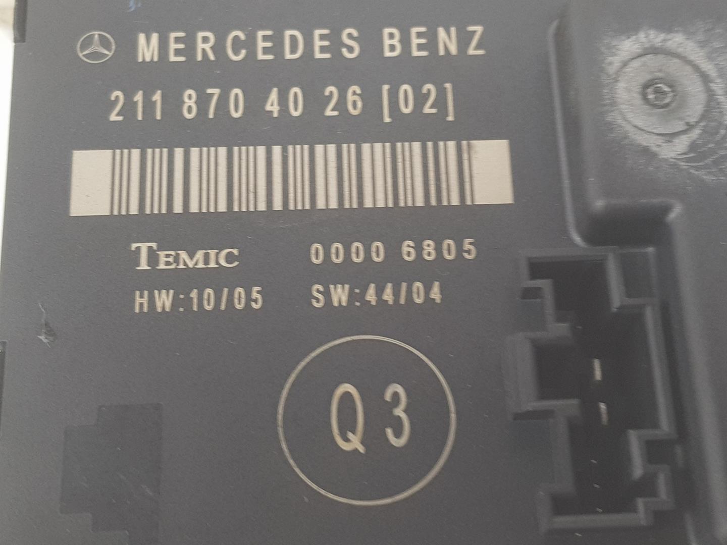 MERCEDES-BENZ E-Class W211/S211 (2002-2009) Citau veidu vadības bloki A2118704026, A2118704026 19921668