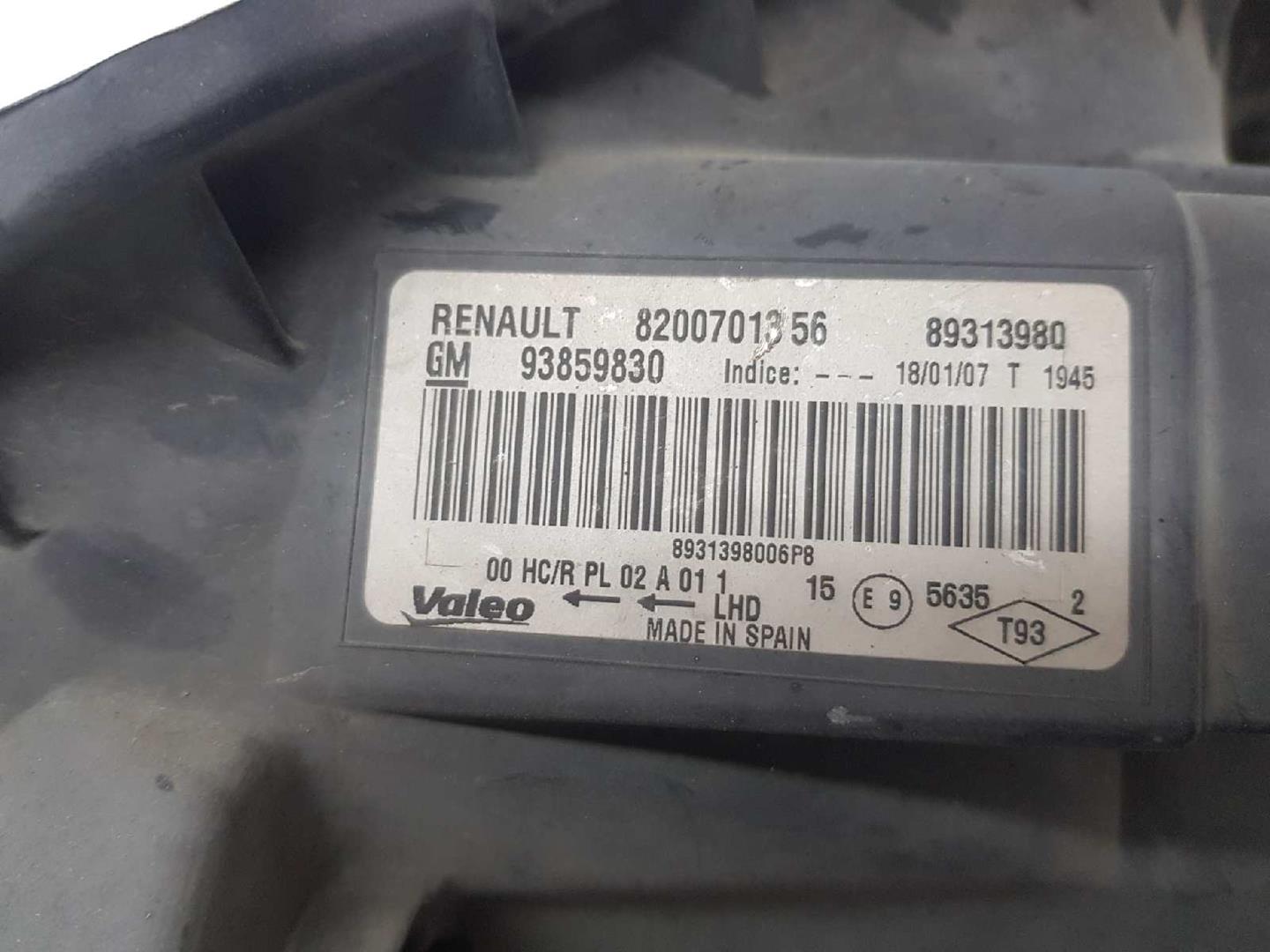 RENAULT Trafic 2 generation (2001-2015) Фара передняя правая 8200701356, 93859830, 89313980 19692863