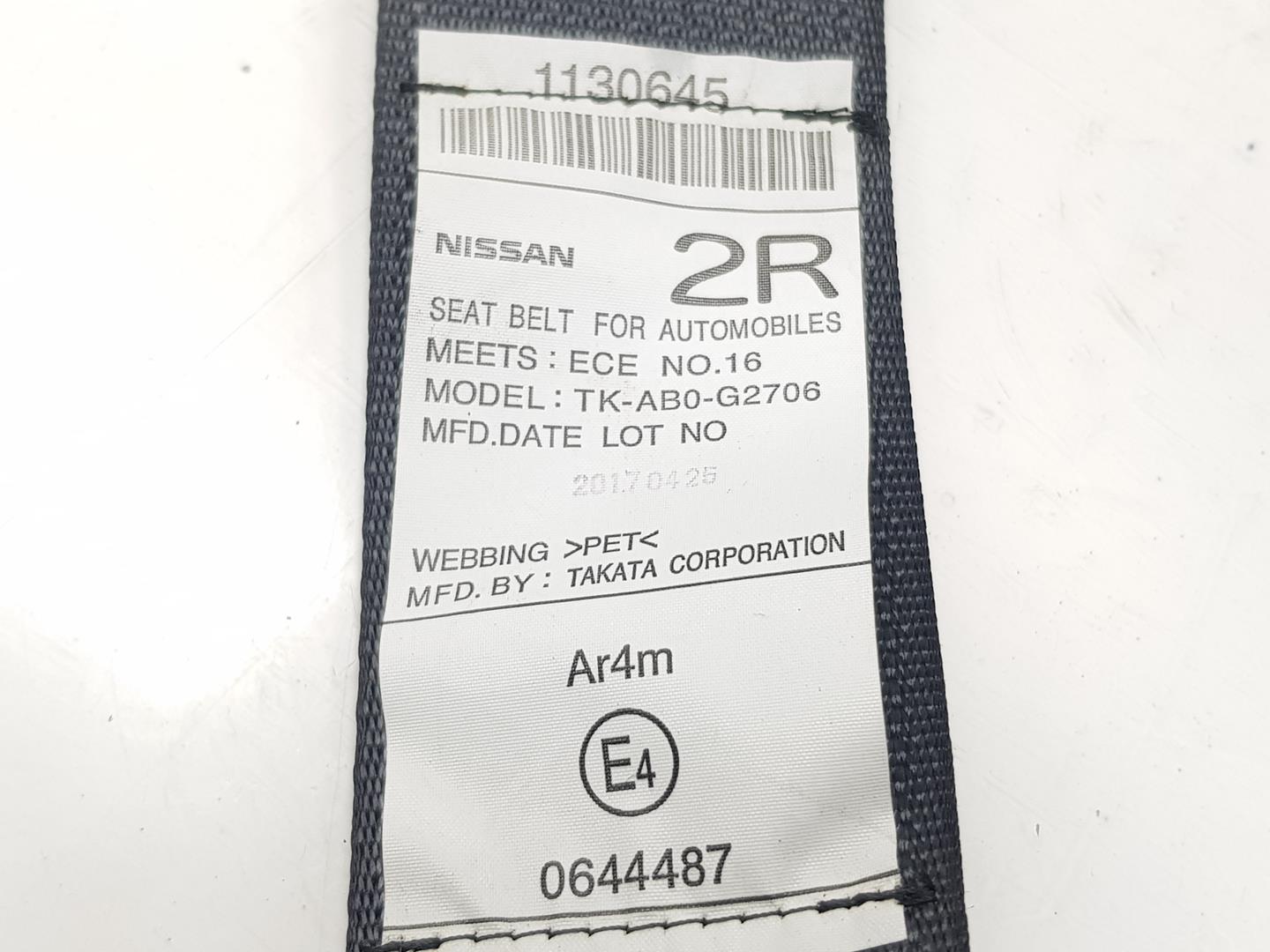 NISSAN X-Trail T32 (2013-2022) Rear Right Seatbelt 898444CB4A, 898444CB4A, 3FILA 24205514