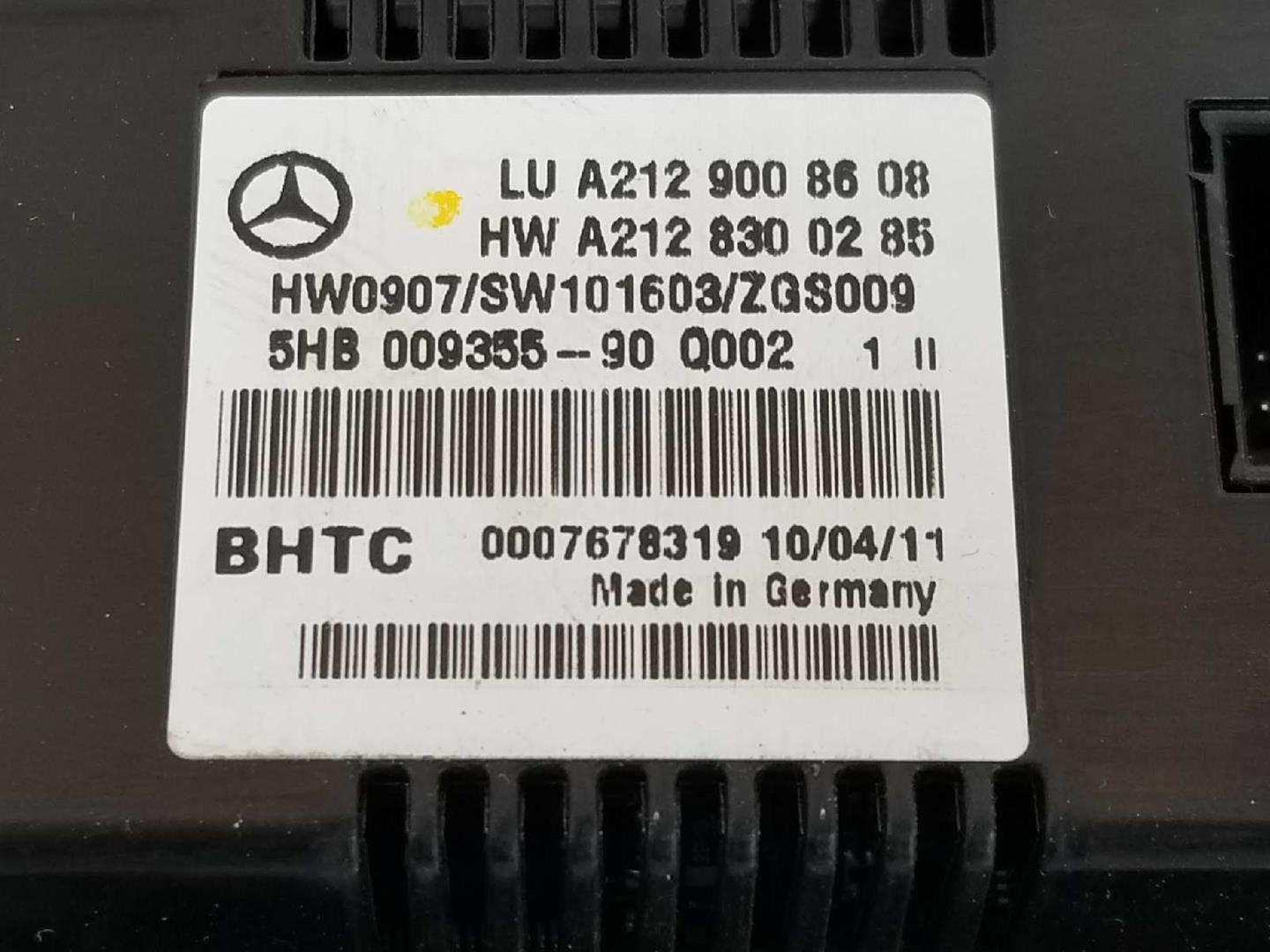 MERCEDES-BENZ E-Class W212/S212/C207/A207 (2009-2016) Klimato kontrolės (klimos) valdymas A2129008608, A2129008608 19727295