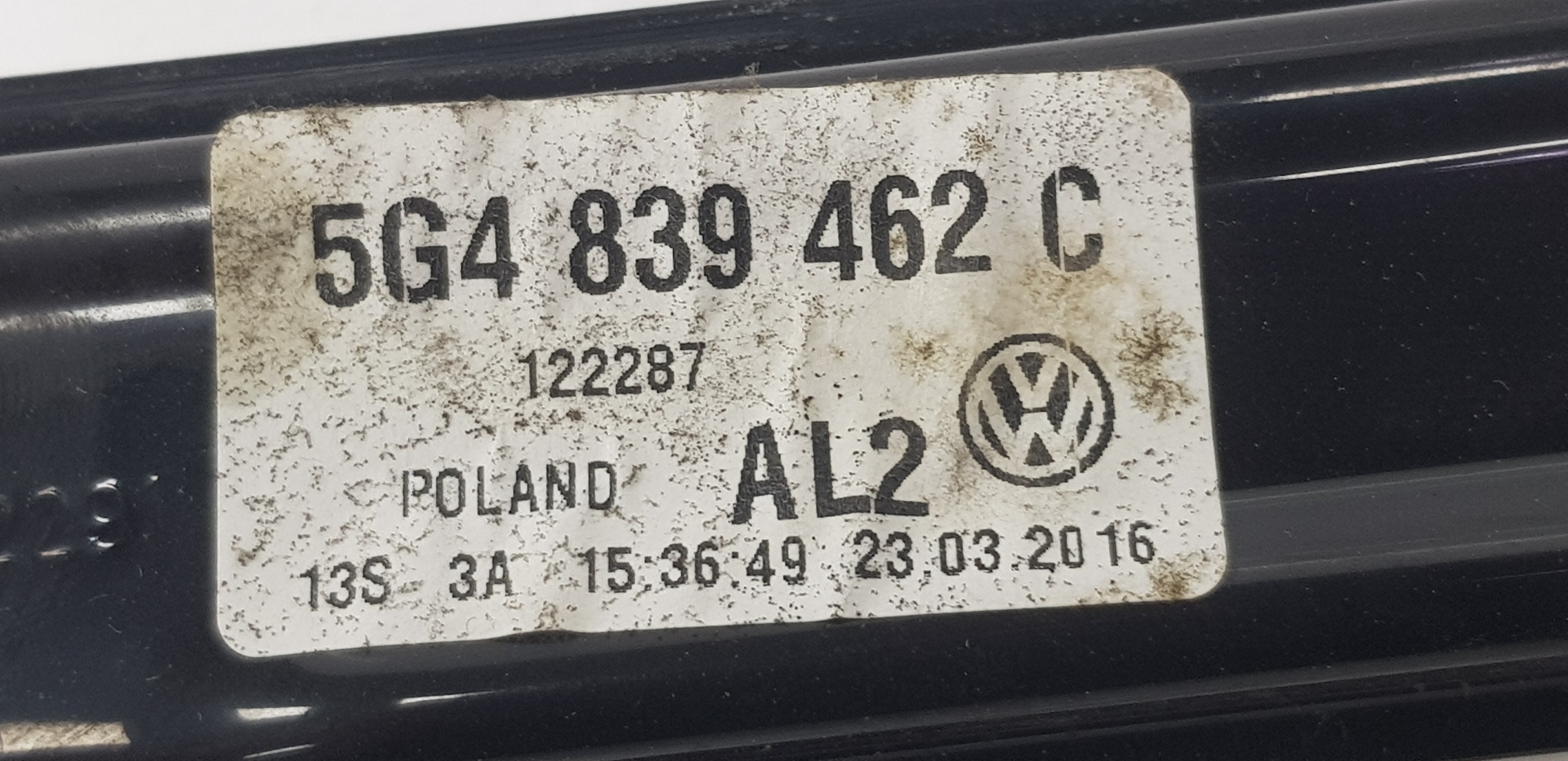 VOLKSWAGEN Variant VII TDI (2014-2024) Galinių dešinių durų stiklo pakelėjas 5G4839462B, 5G4839462B, 2222DL 24171427