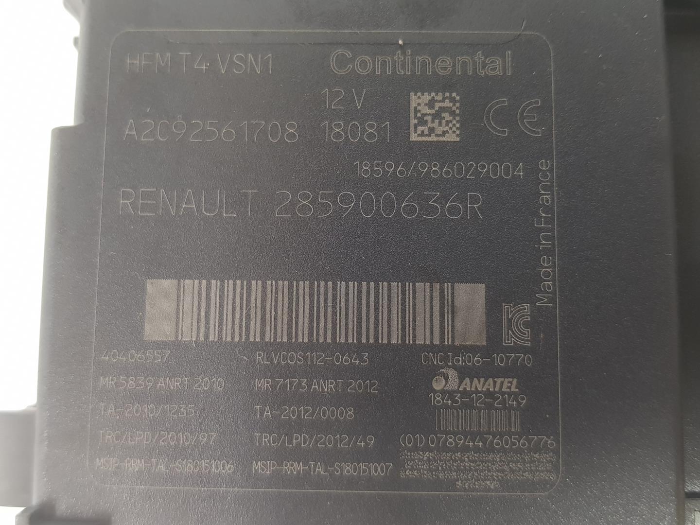 RENAULT Clio 4 generation (2012-2020) Serrure d'allumage 285900636R, 285906306R 25112676