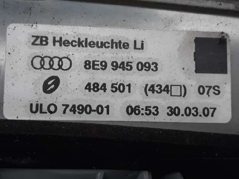 AUDI A4 B7/8E (2004-2008) Фонарь крышки багажника левый 8E9945093,8E9945093A 19576997