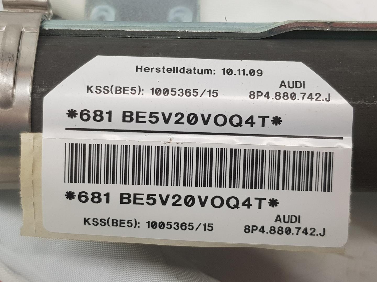 AUDI A2 8Z (1999-2005) Dešinės pusės stogo oro pagalvė (SRS) 8P4880742J, 8P4880742J 19917033