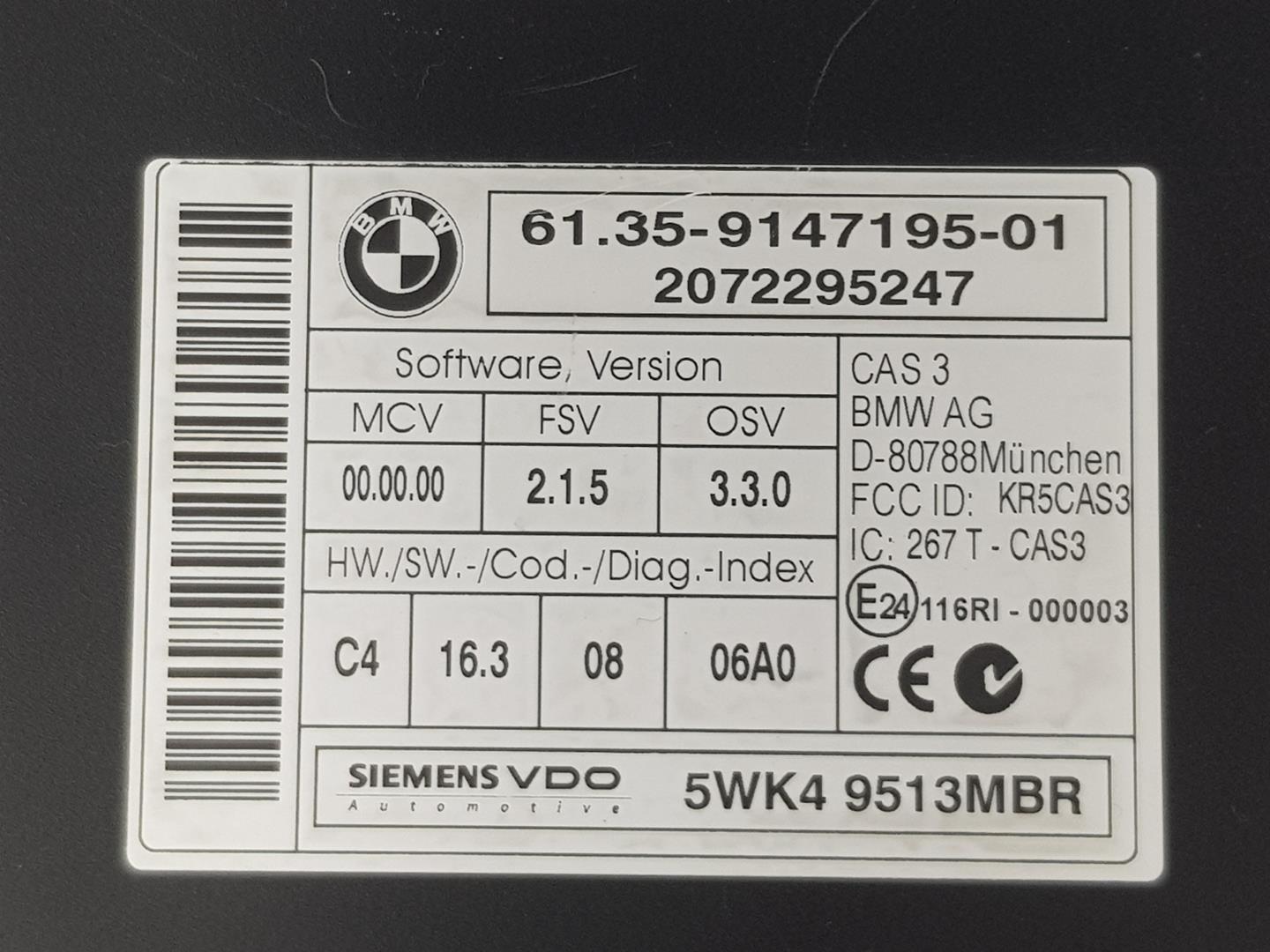 BMW 3 Series E90/E91/E92/E93 (2004-2013) ЦАС/ЕWС 61359147195,61359147195 19905677