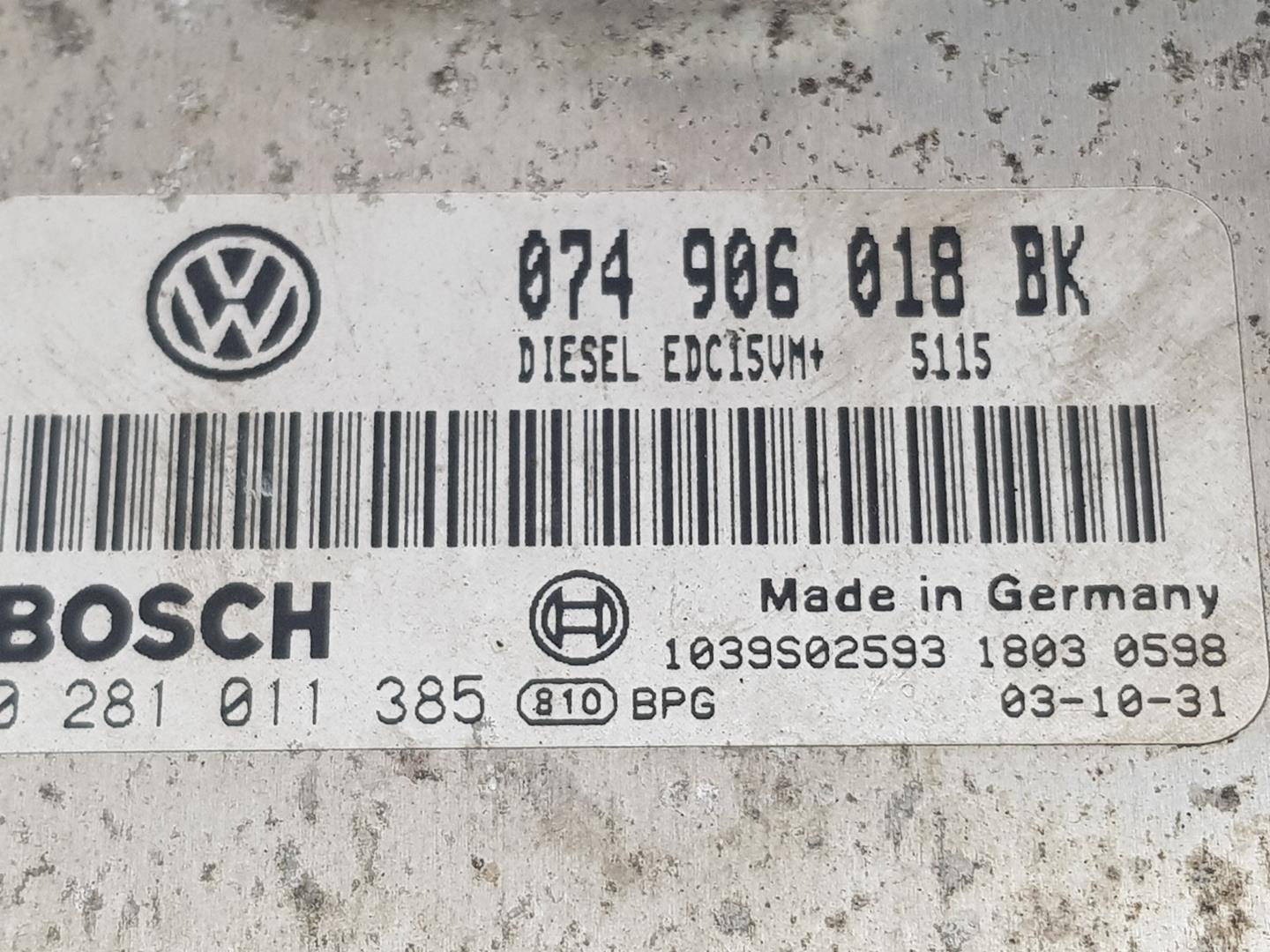 VOLKSWAGEN LT 2 generation (1996-2006) Unitate de control motor 074906018BK,074906018BK 21448967