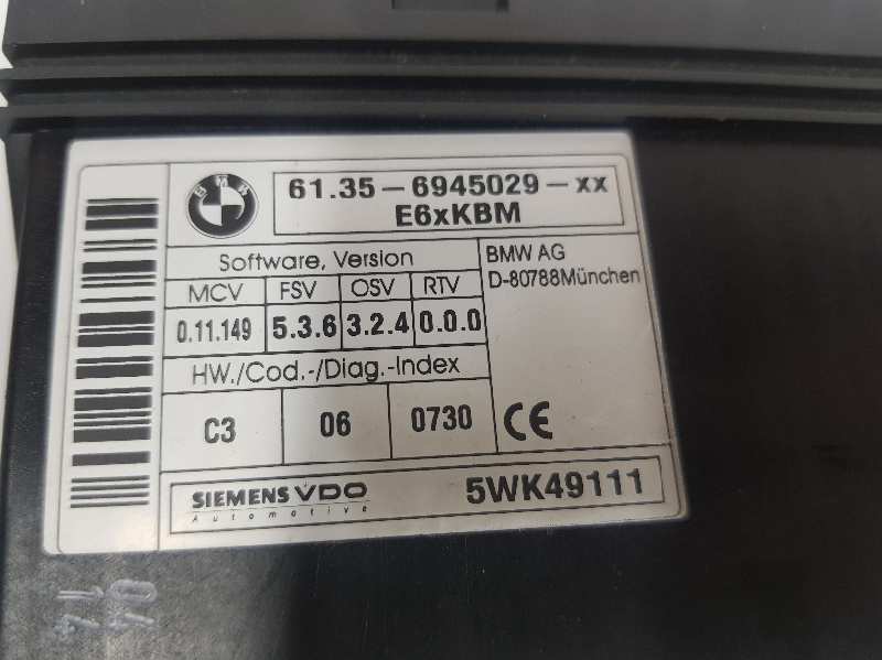 BMW 5 Series E60/E61 (2003-2010) Блок керування комфортом 61356945029,5WK49111 19739126