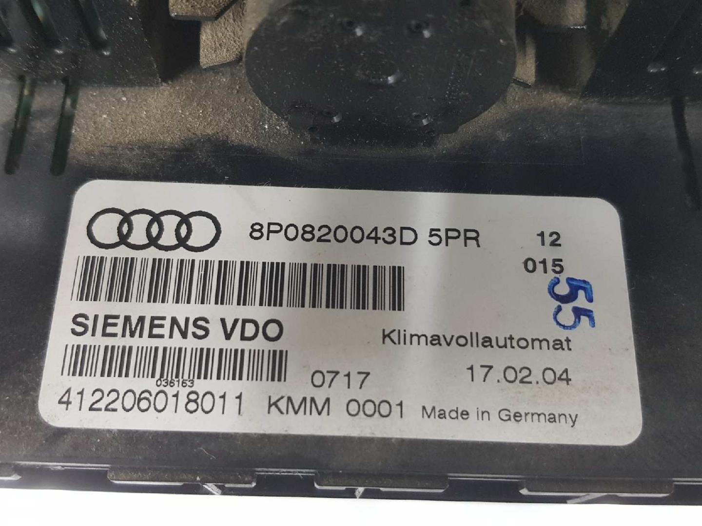 AUDI A2 8Z (1999-2005) Climate  Control Unit 8P0820043D, 412206018011, 8P0820043D 19618788