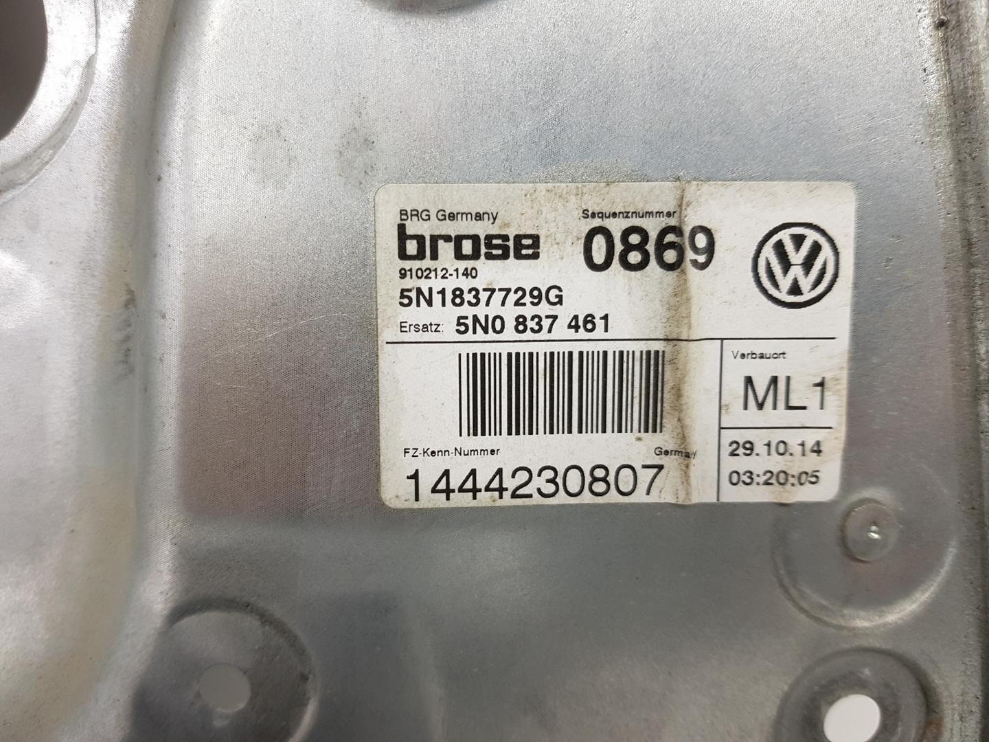 VOLKSWAGEN Tiguan 1 generation (2007-2017) Priekšējo kreiso durvju logu pacēlājs 5N0837461, 5N0837461, ELEVALUNASSINMOTOR 19731545