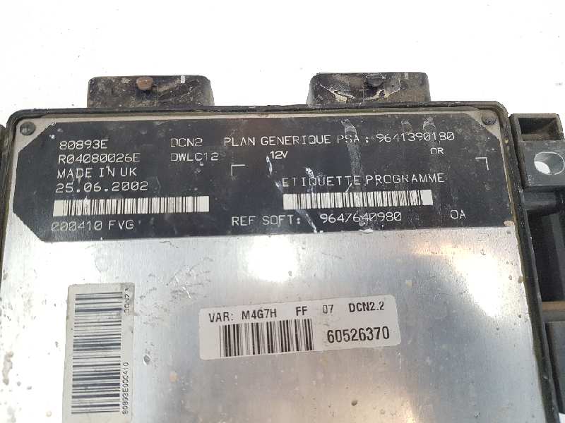 Centralita motor uce 9641390180 de Peugeot 206 hatchback (2a/c) 2004-2005 - pieza usada