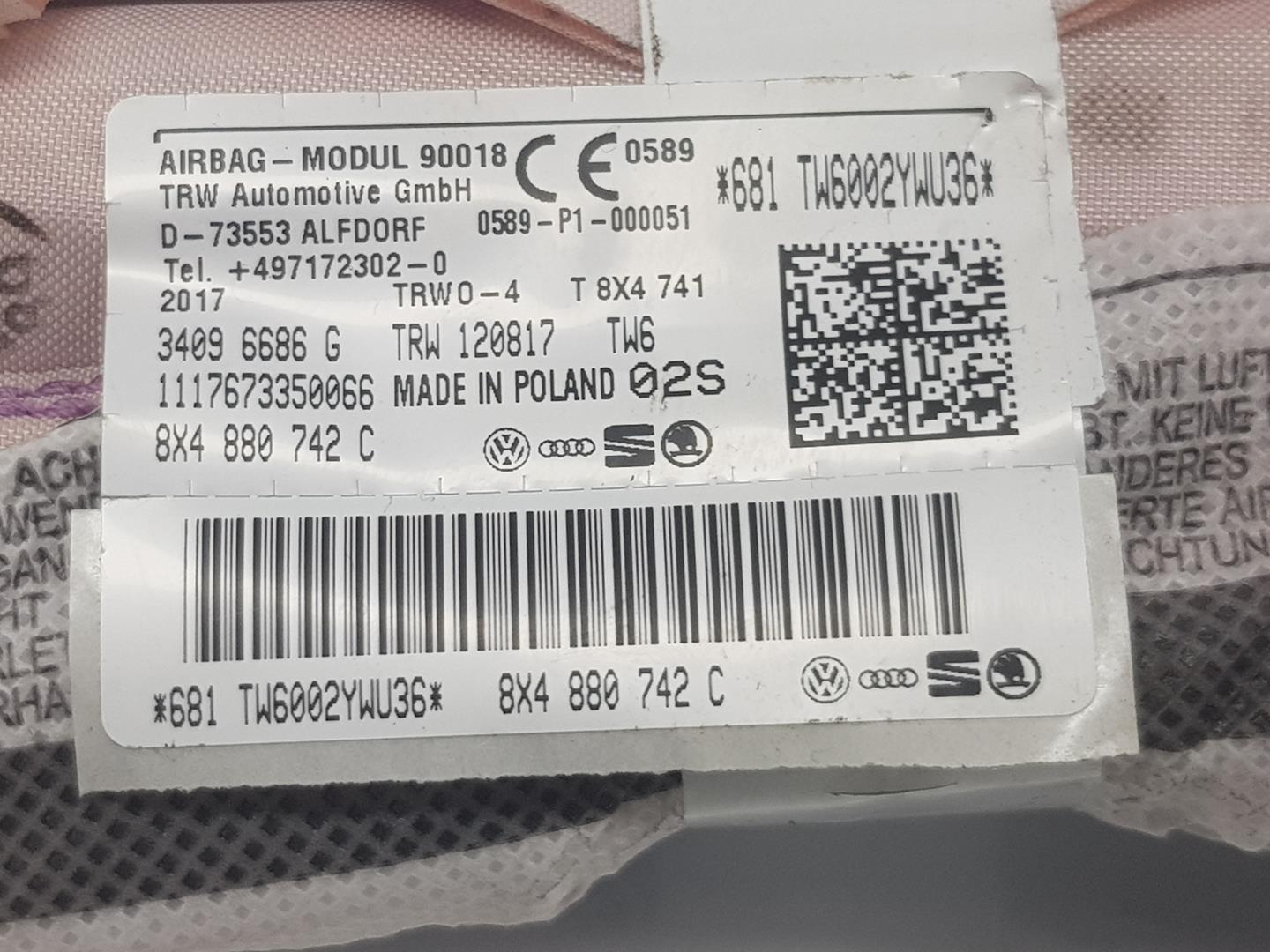 AUDI A7 C7/4G (2010-2020) Права бічна подушка безпеки SRS даху 8X4880742C,8X4880742C 19779197