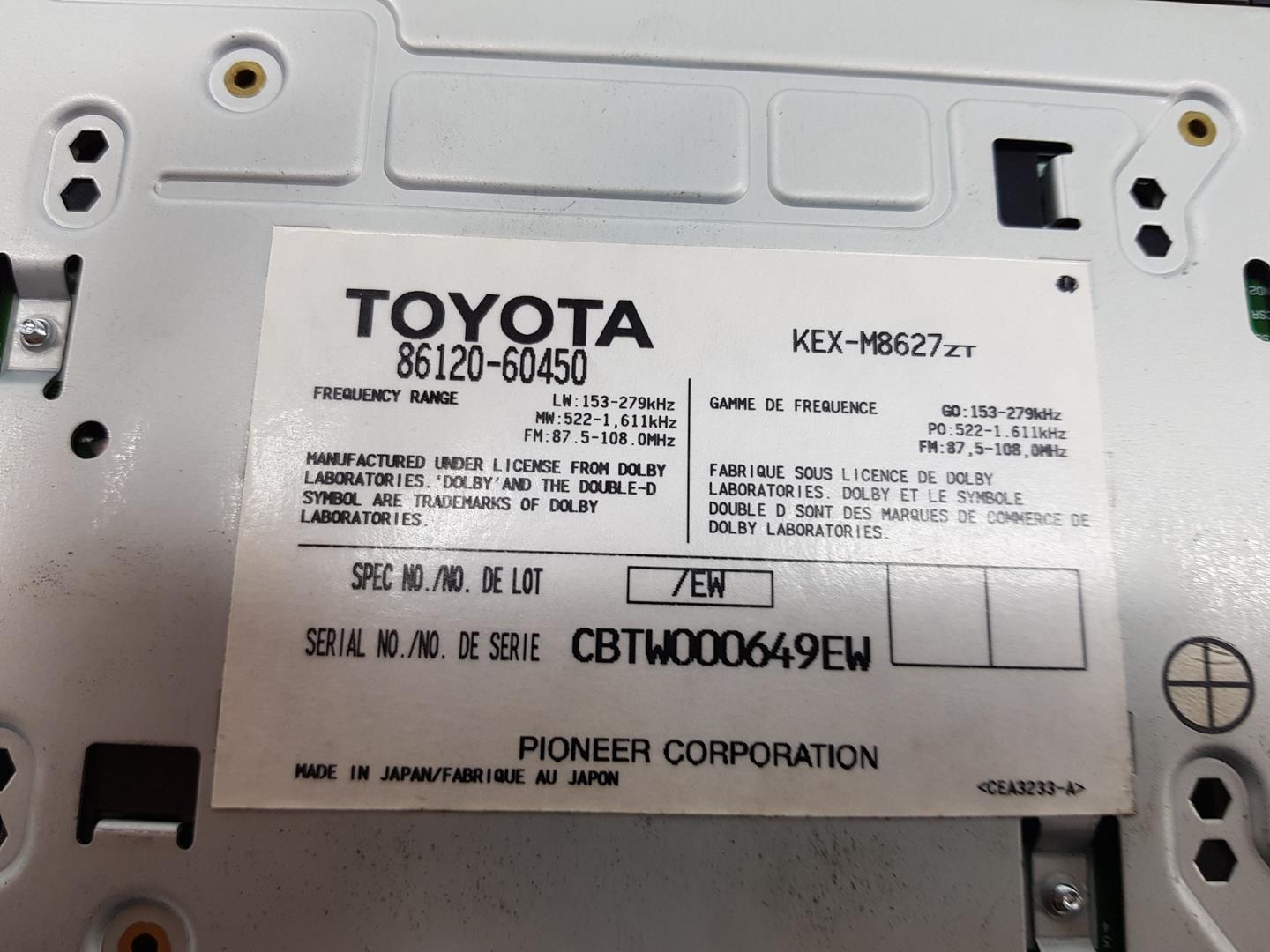 TOYOTA Land Cruiser 70 Series (1984-2024) Lecteur de musique sans GPS 8612060450,8612060450 24661711