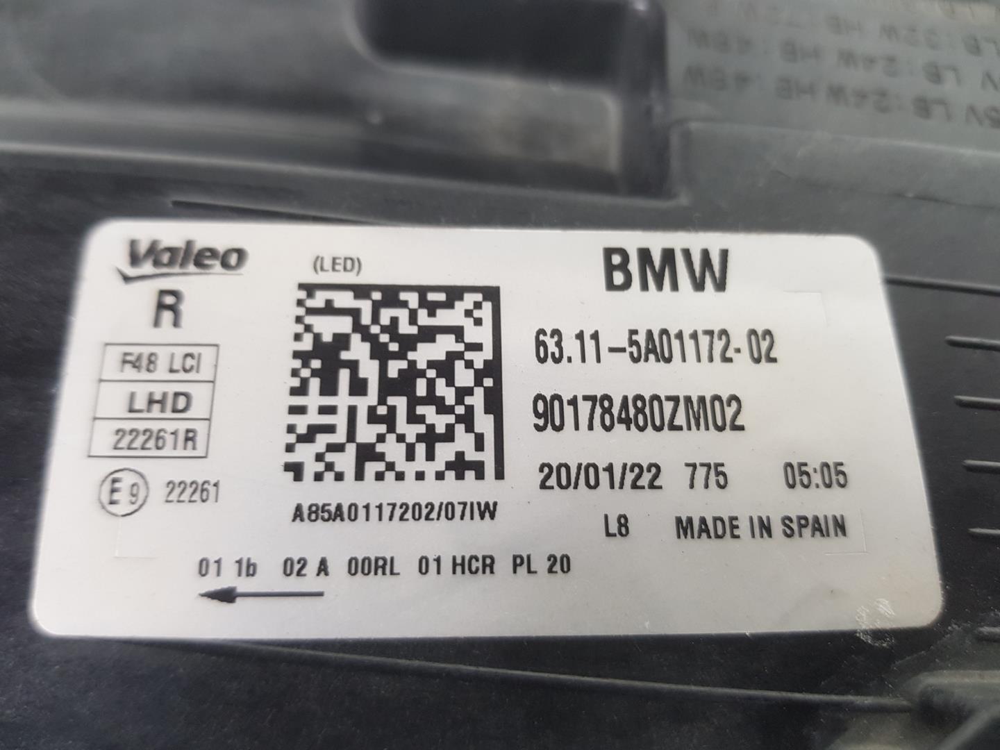 BMW X1 F48/F49 (2015-2023) Front Right Headlight 5A01172, 63119477812, 1141CB 24245838