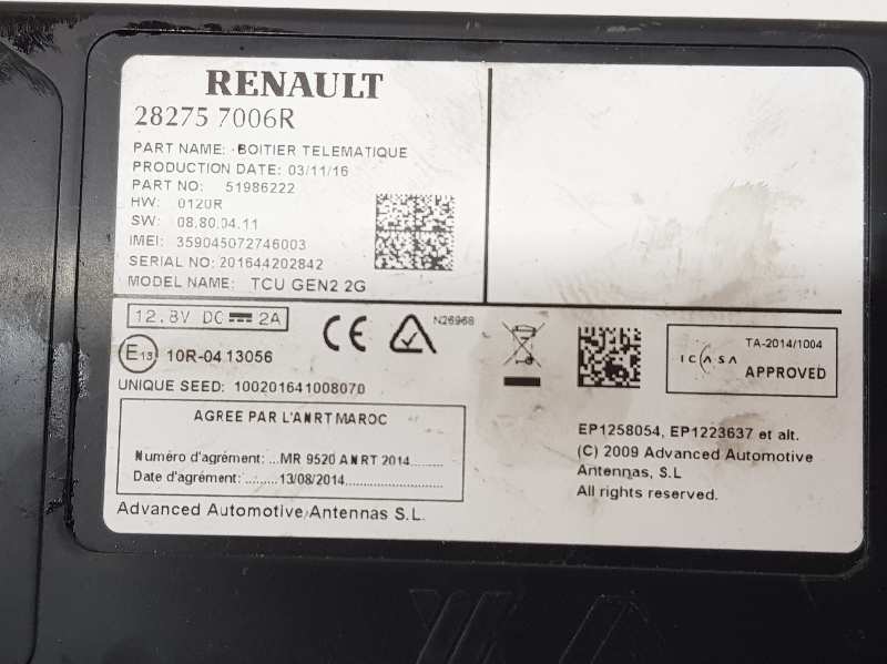 RENAULT Megane 3 generation (2008-2020) Другие блоки управления 282757006R, 282757006R 19711395