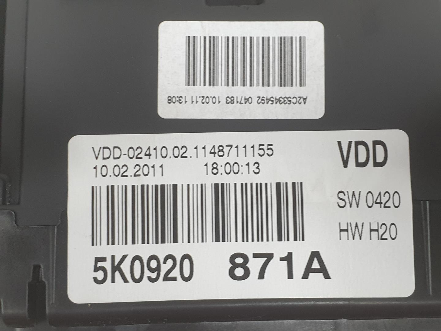 VOLKSWAGEN Golf 6 generation (2008-2015) Speedometer 5K0920871A,5K0920871A 19665950