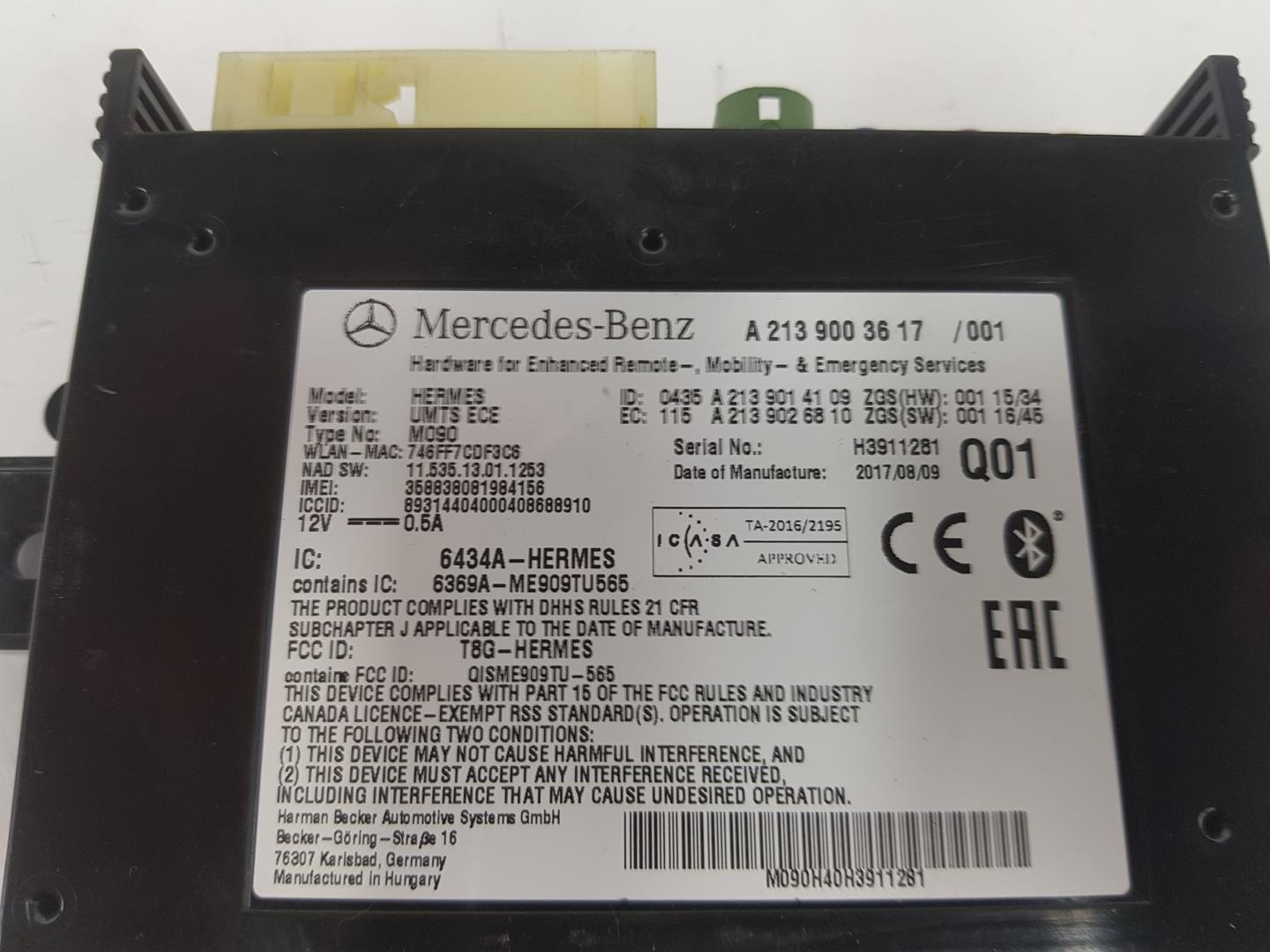 MERCEDES-BENZ C-Class W205/S205/C205 (2014-2023) Alte unități de control A2139003617, A2139003617 19928553