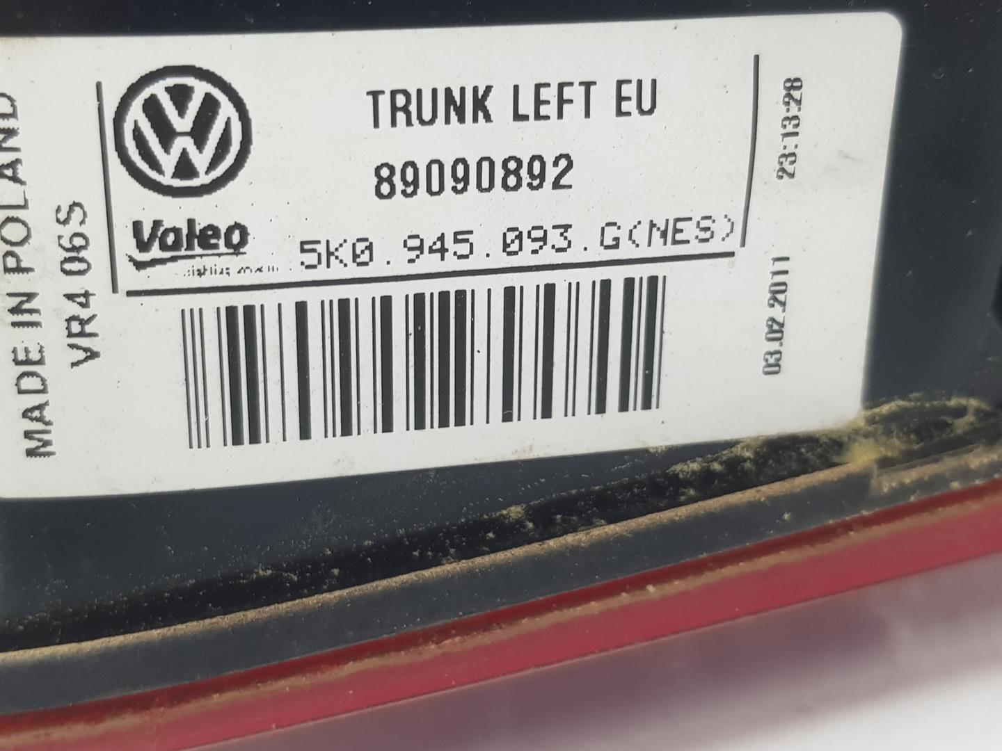 VOLKSWAGEN Golf 6 generation (2008-2015) Venstre baglygte 5K0945093G, 5K0945093G 24134376