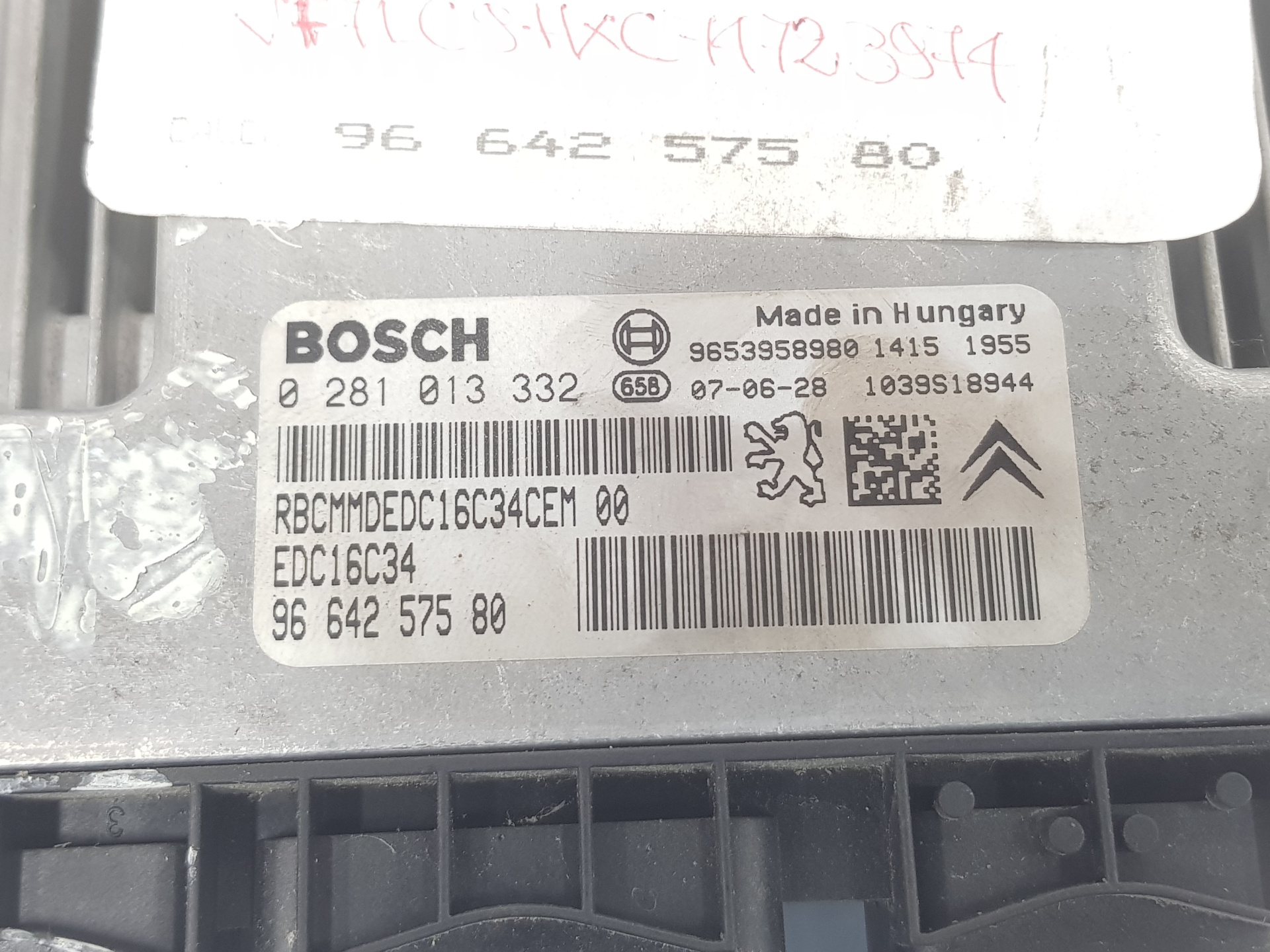 CITROËN C4 1 generation (2004-2011) Engine Control Unit ECU 9664257580,0281013332 19839305