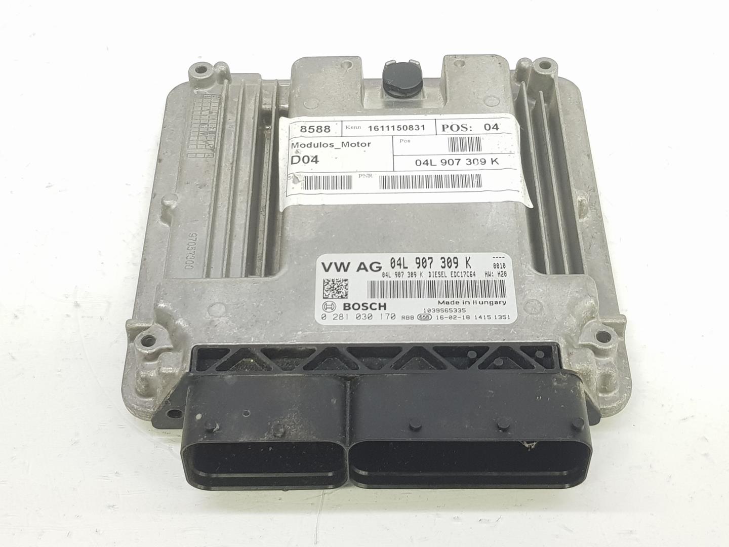 SEAT Alhambra 2 generation (2010-2021) Moottorin ohjausyksikkö ECU 04L907309K,0281030170 19691897