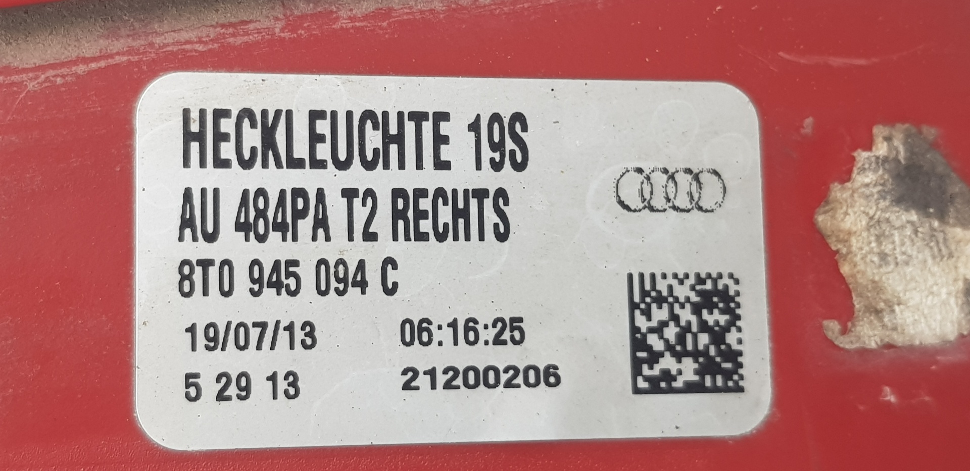 AUDI A5 Sportback 5 generation (XA50) (2018-2024) Bakre höger bakljuslampa 8T0945094C, 8T0945094C 24165553