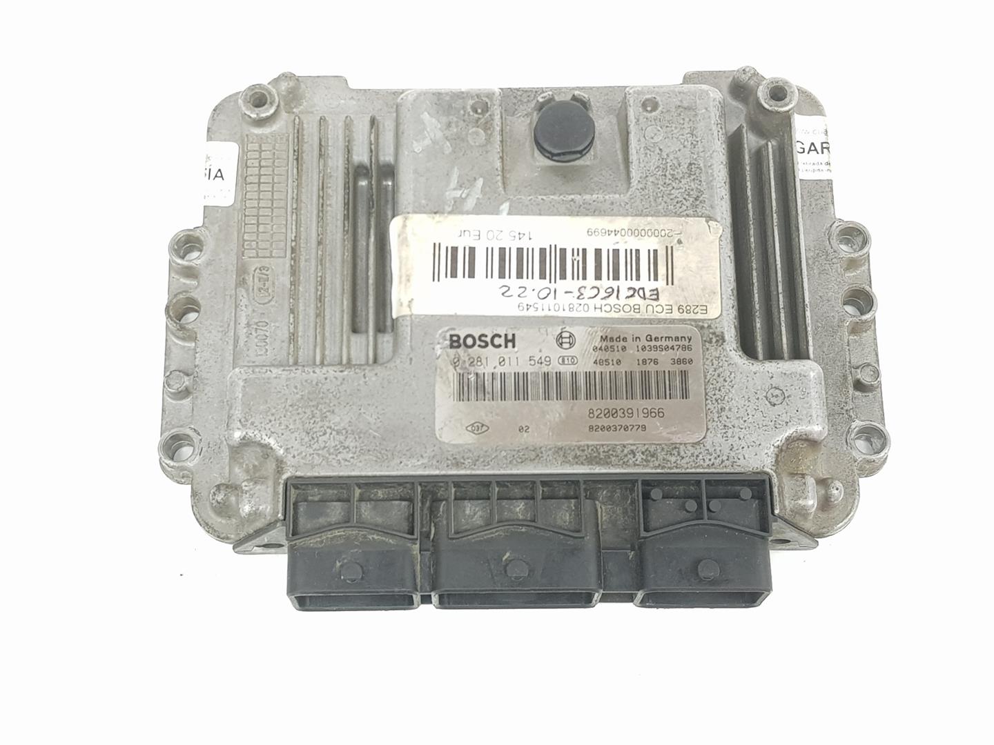 RENAULT Scenic 2 generation (2003-2010) Engine Control Unit ECU 8200391966,0281011549,2222DL 19770360