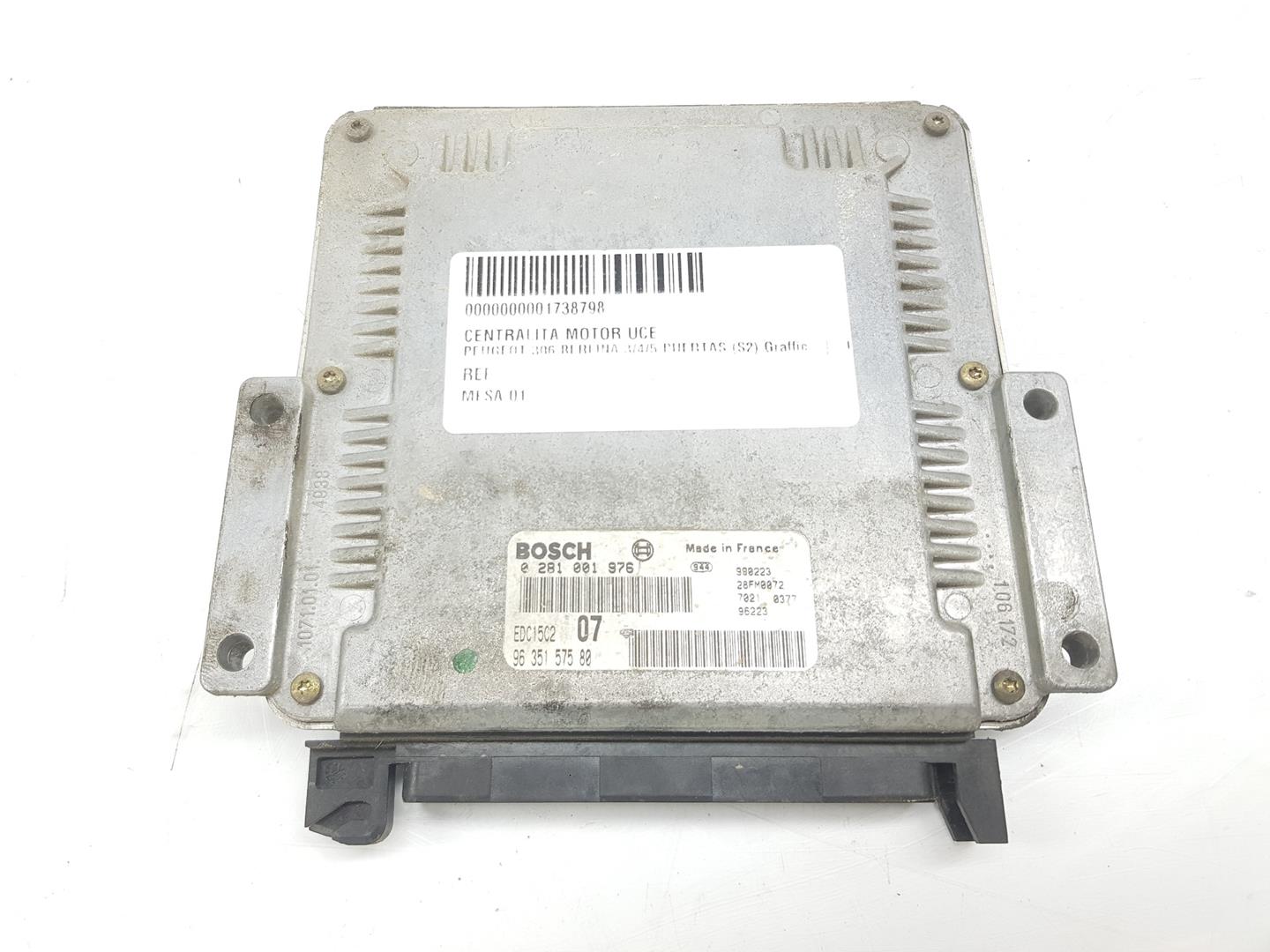 PEUGEOT 306 1 generation (1993-2002) Variklio kompiuteris 9635157580,0281001976 19830199