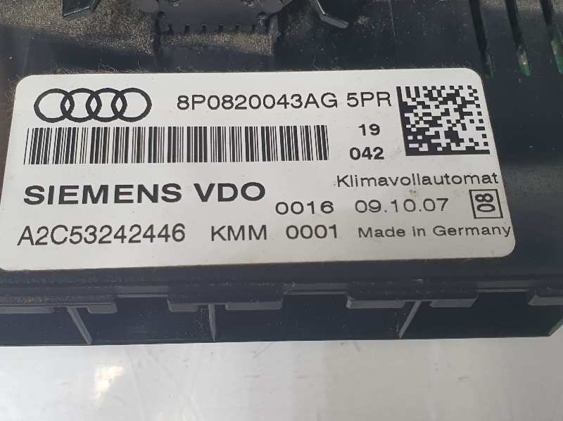 AUDI A2 8Z (1999-2005) Climate  Control Unit 8P0820043AG, 8P0820043AG, A2C53242446 19721044