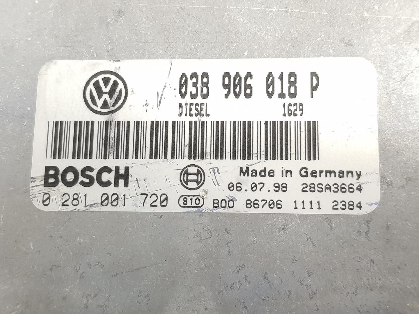 VOLKSWAGEN Passat B5 (1996-2005) Engine Control Unit ECU 038906018P,0281001720,2222DL 19770375