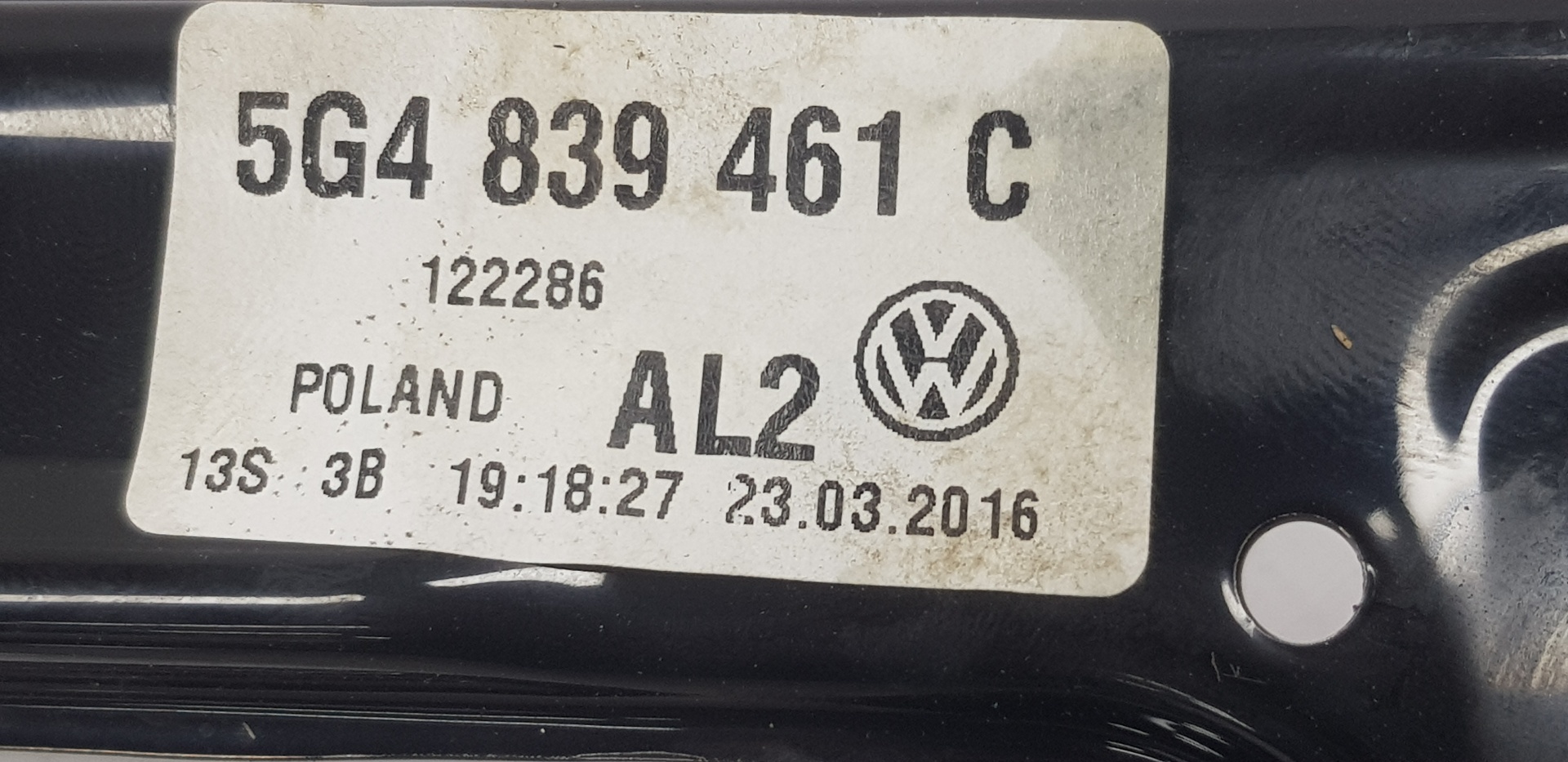 VOLKSWAGEN Variant VII TDI (2014-2024) Galinių kairių durų stiklo pakelėjas 5G4839461B,5G4839461B,2222DL 24171384