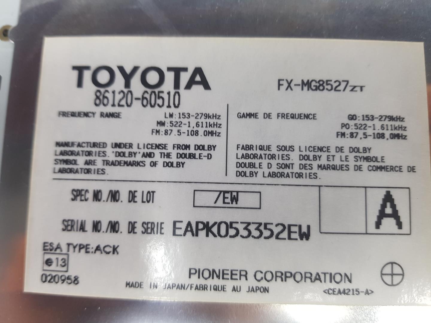 TOYOTA Land Cruiser 70 Series (1984-2024) Lecteur de musique sans GPS 8612060510,8612060510 24229404