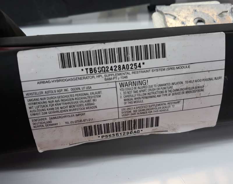 JEEP Grand Cherokee 4 generation (WK) (2004-2024) Подушка безопасности потолка правая P55351290AG,TB6SQ2428A0254 19672867