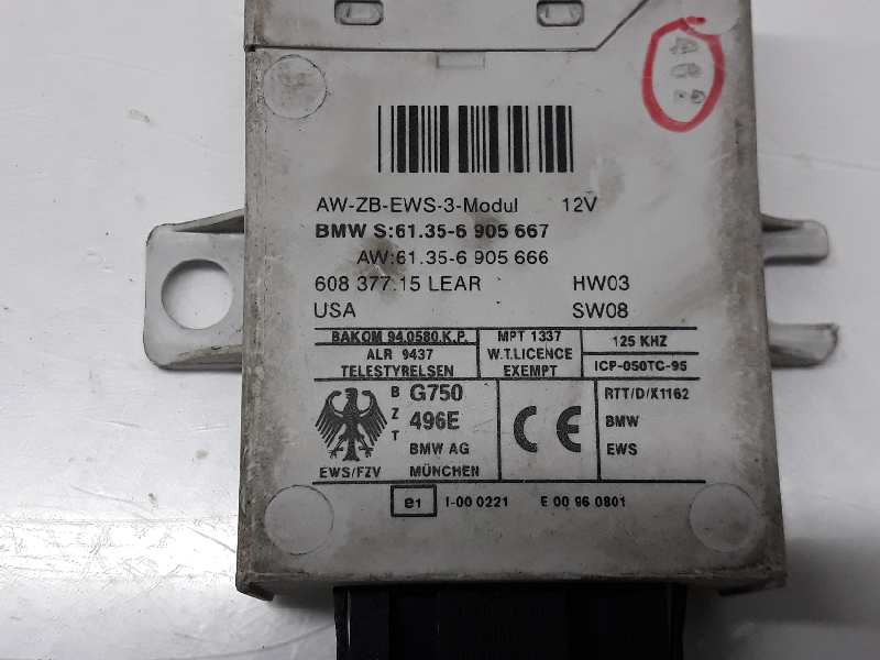 BMW 3 Series E46 (1997-2006) Immobiliser control unit 61356905667 19660373