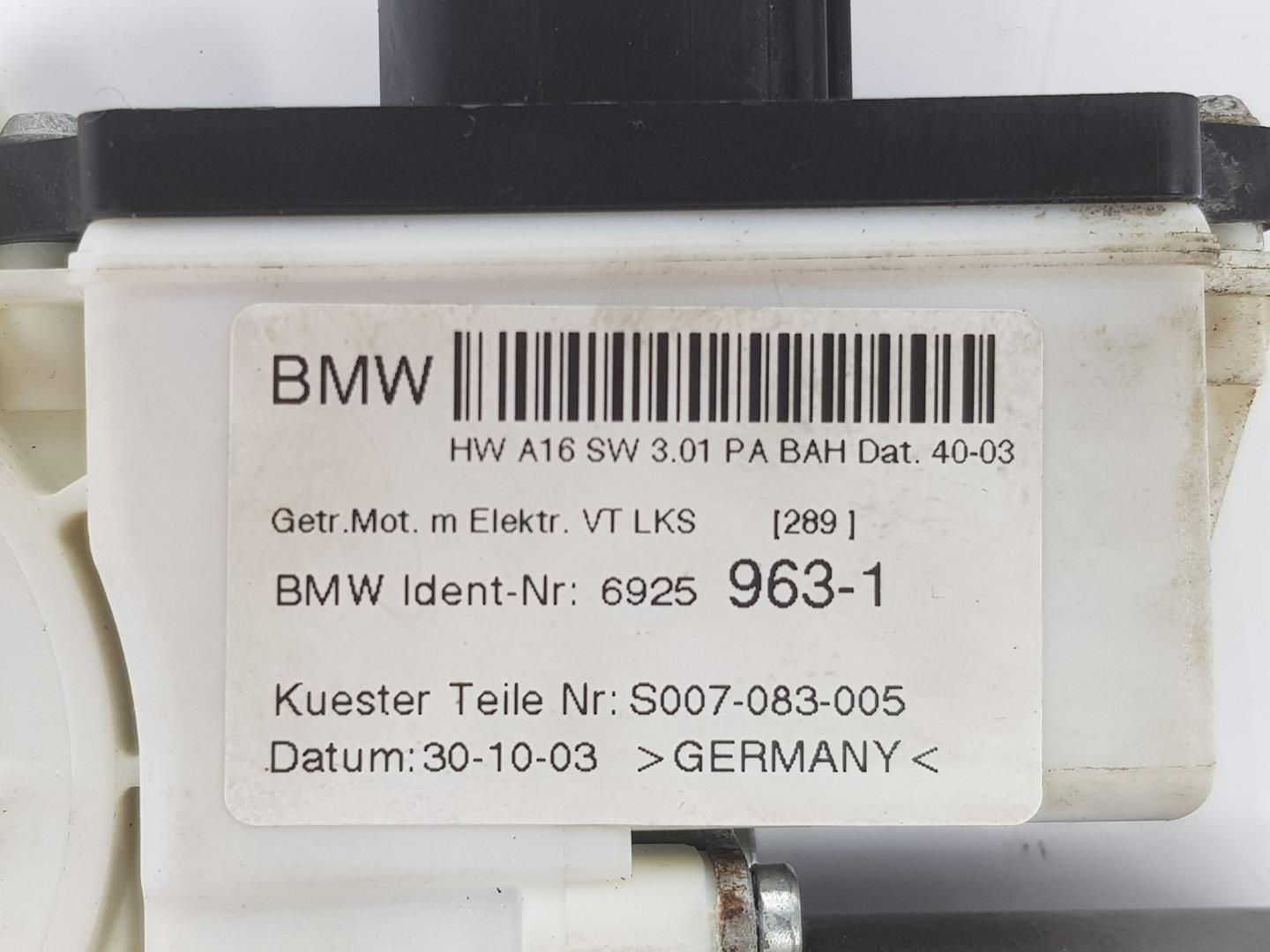 BMW X3 E83 (2003-2010) Vänster framdörr Fönsterregulatormotor 67626925963, 6925963 24174042
