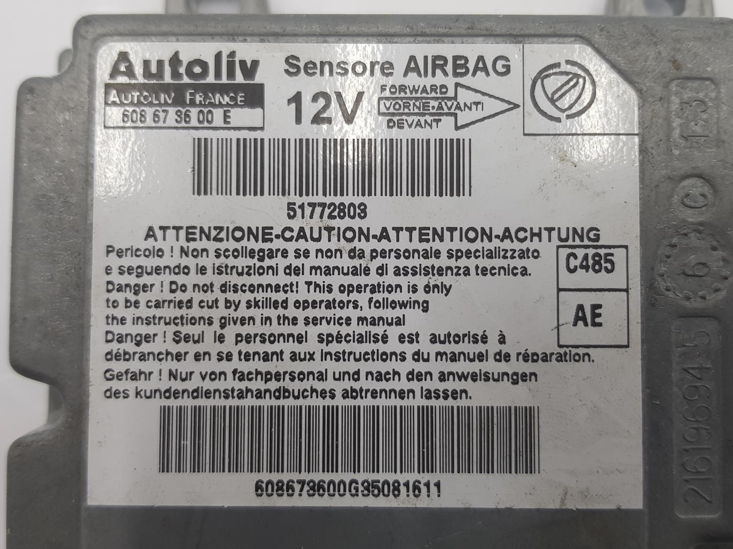 FIAT Doblo 1 generation (2001-2017) SRS Control Unit 51772803, 608673600 24857216